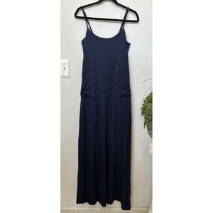 Toad&Co Long Island Maxi Dress S Navy Blue Eco Samba Knit Boho Gorpcore Travel